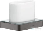Hansgrohe AXOR UNIVERSAL SOFTSQUARE fogkefetartó pohár, szálcsiszolt fekete króm 42834340 (42834340)