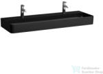 Laufen Val SaphirKeramik 120x42 cm-es mosdó 2 csaplyukkal, túlfolyó nélkül, matt fekete H8102897161151 (H8102897161151)