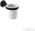 Bugnatese ORION fali pohártartó fehér kerámiával, matt fekete 33802NE (33802NE)