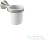 Bugnatese ORION fali pohártartó fehér kerámiával, szálcsiszolt nikkel 33802NS (33802NS)