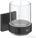 Grohe START CUBE fali fogkefetartó pohár, matt fekete 410972430 (410972430)