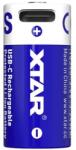 XTAR 16340 (tölthető CR123A beépített USB-C töltőcsatlakozóval) 3.7V 900mAh védett / protected PCB Li-ion ipari cella akku/akkumulátor (XTAR16340USB)