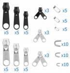  Javítókészlet Cipzárakhoz Fém Húzókák Cipzárak Javításához (5906893366771)