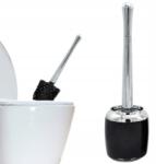 Rodeno Wc Kefe Fekete Ezüst Végződéssel Fürdőszobai Masszív Divatos (ROD0232)