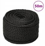 VidaXL Munkakötél, fekete, 12 mm, 50 m, polipropilén (8720287132233)