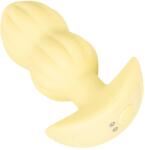 Cuties Mini - bordázott vibrációs anál plug (sárga) - sexshopcenter
