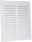 Dalap Fém szellőzőrács karima nélkül, fix zsaluval és rovarhálóval 195x245 mm, fehér (90244)