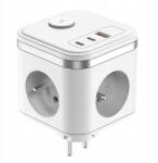 Viking hálózati adapter Y33, 3x 230 V, 1x Usb-a, 2x Usb-c, Be/… gomb (8595656507871)