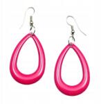  Függő fülbevaló zománcozott ovális rózsaszín (0611-738)
