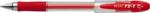 PENAC Pix cu gel PENAC FX-1, rubber grip, 0.7mm, con metalic, corp transparent - scriere rosie (P-BA1903-02F) - forit