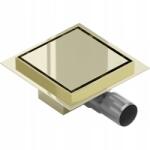 Mexen Flat négyzet alakú padlólefolyó 15 x 15 cm, Arany 1510015 (1510015)