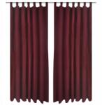 VidaXL Bordó színű, szatén függöny szett, 2 db, 140 x 245 cm (222)