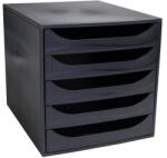 Exacompta Irattároló, műanyag, 5 fiókos, EXACOMPTA Ecobox ExoBlack , fekete (229014D) - molnarpapir