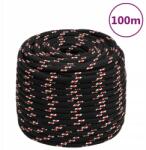 VidaXL Vitorláskötél, fekete, 18 mm, 100 m, polipropilén (8720287126454)