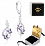 FoxyJewellery Ezüst Függő Fülbevaló 925 Ezüst cirkóniákkal Feleség Gravírozás Ingyenes