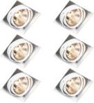 QAZQA 6 darabos süllyesztett spotlámpa készlet fehér GU10 AR111 keret nélküli állítható - Oneon (109870)