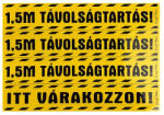 Gungl Dekor Matrica Távolságtartás! 1, 5m Itt várakozzon! sárga 25x17, 5 cm "C (221/570) - papir-bolt