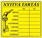 Gungl Dekor Piktogram Nyitva tartás /számokkal/ 7 napos sárga (010/ 1S) - papir-bolt