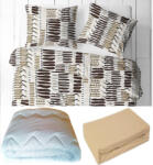  Akciós ágynemű csomag: pamut 140x200 cm ágynemű huzat + 135x200 cm paplan + 90x200 cm pamut gumis lepedő együtt