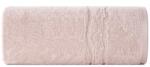 Eurofirany Karin pamut törölköző fényes cérnával szőtt díszítéssel Púder rózsaszín 30x50 cm