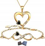 Mennica Świdnicka Arany szett Karkötő és Nyaklánc Szív Ezüst 925 Ajándék Cirkóniákkal