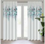 EUROFIRANY Sendi mintás dekor függöny Fehér/kék 140x270 cm