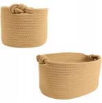 Rodeno Tárolókosár Világos Barna Pamut Szervező Fogantyúkkal Stílusos (ROD1932)
