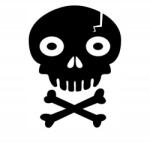  Autós matrica koponya grafika