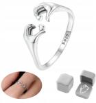  Női Gyűrű Ezüst 925 Anya Kéz Szív Állítható Ajándék (Pierścionek Srebrny 925 Dłonie Matki Serce)