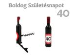 CQ Kft Hűtőmágnes dugóhúzó borosüveg Boldog 40. Születésnapot 11, 5cm (3823095)