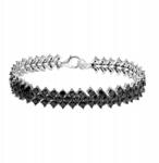 Verona Ezüst karkötő fekete cirkóniákkal (Verona BS52691) (BS52691)