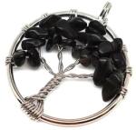 R. M. ékszer Életfa medál drótos Obszidián 3cm (021098)