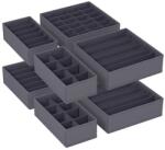 SONGMICS Fiókrendezők, összecsukható szövet tárolódobozok 8 db, szürke (RUS08GY)