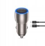 XO Töltő Sam. CC51 Qc 40W 2xUSB-C Szürke USB-C/Lightning kábel (6920680835362)