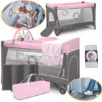 Lionelo Utazóágy kétszintes Pelenkázó Fejpánt Játékokkal Lionelo Flower (5902581658791)