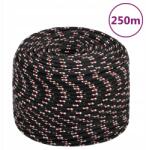 VidaXL Vitorláskötél, fekete, 6 mm, 250 m, polipropilén (8720287126195)
