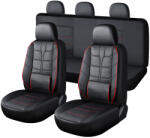  MAZDA 121 11 részes Műbőr + Deréktámasz univerzális üléshuzat szett - 2HELYEN osztható Légzsákos - fekete-piros (AL-01761121)
