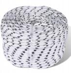 VidaXL Fonott vitorlás zsinór poliészterből, 12 mm, 250 m, fehér (143794)