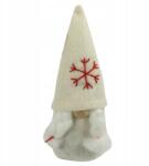 Luk Dekorációs manó ajándék karácsonyra 16 cm manó copfokkal fehér (DP220-136AB/FEMALE)