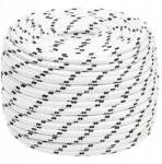 VidaXL Fonott vitorlás zsinór, fehér, 14mm x 25 m, poliészter (8720287130581)