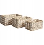 Rodeno Kosár 3 Db-os Szett Tároláshoz Fehér Bézs Fürdőszobaszervező (ROD1949)