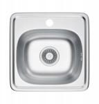 Melanstar Mini Egykamrás Mosogató Tálca, Rozsdamentes Acél, Négyszögletes, 38x38 cm, Szatén (MEL3838S)