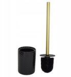 Rodeno Fekete Wc-kefe Arany Nyéllel, Kerámia, Szilárd, Fürdőszobába (ROD9384)