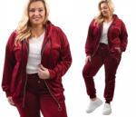 Velúr Női Melegítőnadrág Plus Size bordó méret48/50