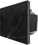 Luxion Intrerupator Dublu Cap Scara / Cruce cu Touch din Marmura LUXION, Serie A - culoare negru
