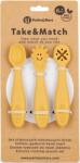 Petite&Mars szilikon kanál evéstanuláshoz Take&Match 3db Ochre (8596202007913)