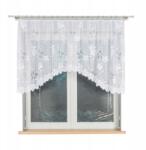  Jacquard függöny karnis béka 110x250 fehér függöny 250x110 virágok (RENATA 110x250)