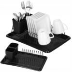 SPRINGOS Edényszárító Csepegtető Fekete Nagy Tálca Álló Konyha (KI0137)