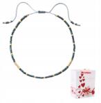  Karkötő Vékony Arany Állítható Üveggyöngy Miyuki Delica Grafit (Cienka Złota Regulowana Delica Grafitowa)