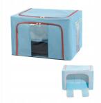  Összecsukható textil tárolódoboz cipzárral, fém vázzal ruhákhoz, játékokhoz (690)